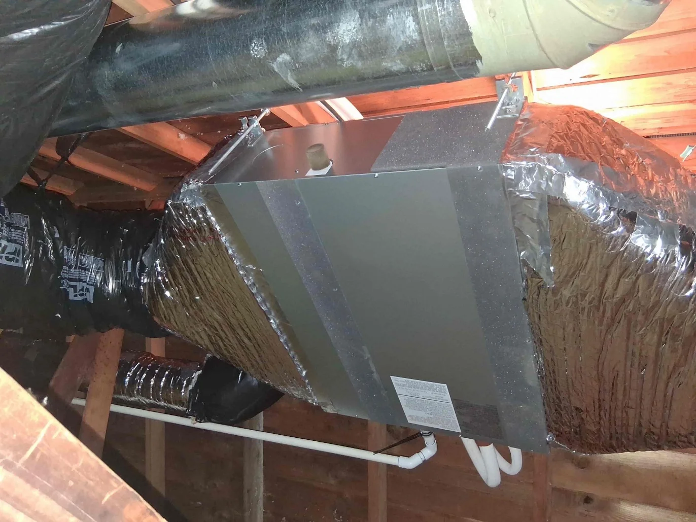 New horizontal ducted unit in the Arlington attic