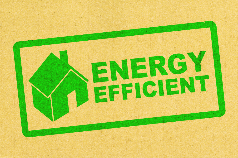 A green sign with a house icon, showcasing energy efficiency tips.